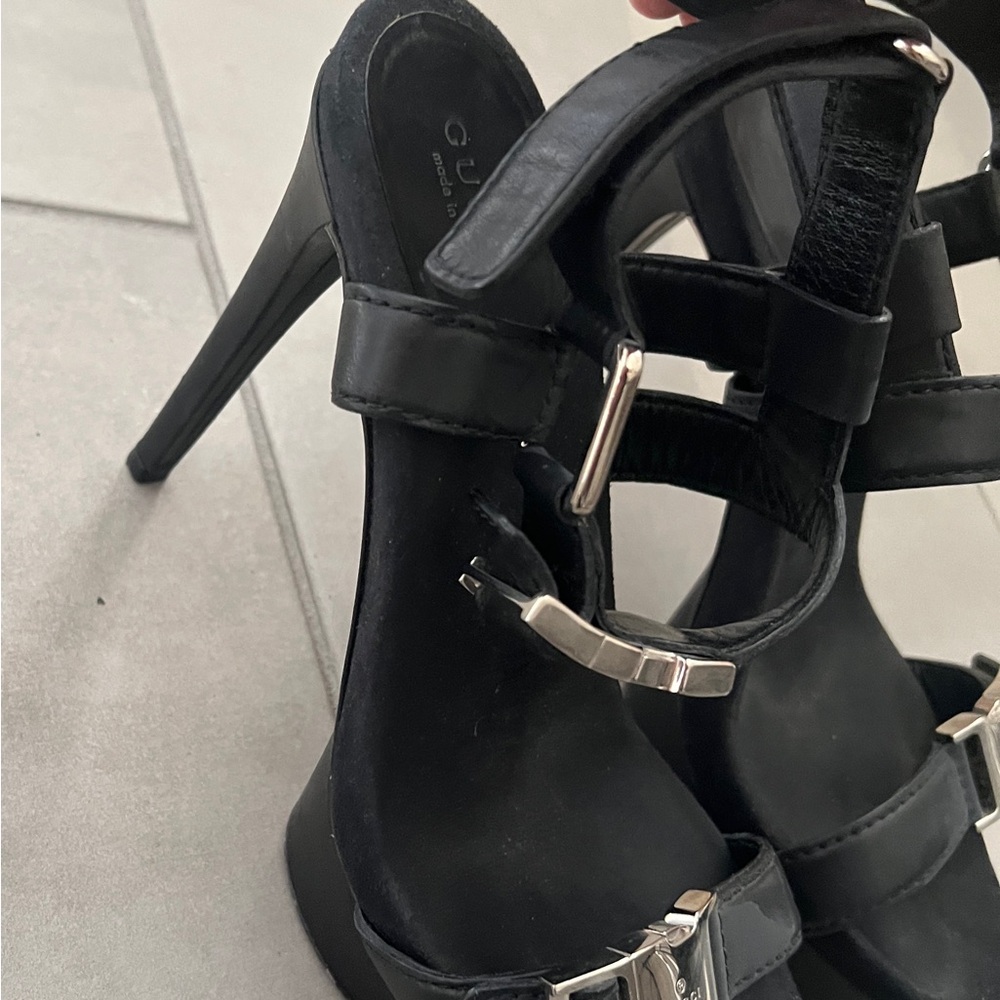 Gucci Black Platform Heels with Silver Buckles size 37 (7 to 7.5 US) - Picture 8 of 11
